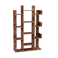 Polica/regál na knihy ODIN v industriálnom štýle, 86x25x140cm, hnedá