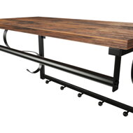 Vešiak na stenu HENRY, 60x30x32cm, čierna/hnedá