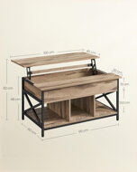 Výškovo nastaviteľný konferenčný stolík LUBOR, 60x100x(48-62)cm, camel hnedá/čierna