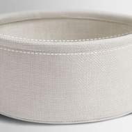 Okrúhly stolík s úložným košom COLETTE, 45x50cm, šedá/biela