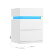 Nočný stolík s podsvietením DAVY, 40x35x55cm, biela