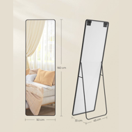 Obdĺžnikové zrkadlo NOIR, 160x50cm, čierna