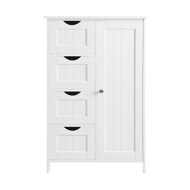 Skrinka do kúpeľne so 4 zásuvkami a policou PAULA, 55x30x81cm, biela