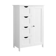 Skrinka do kúpeľne so 4 zásuvkami a policou PAULA, 55x30x81cm, biela