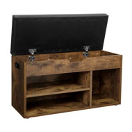 Botník s lavicou a úložným priestorom LUJZA, 80x30x44cm, tmavá hnedá/čierna