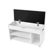 Botník s lavicou a úložným priestorom LUJZA, 80x30x44cm, biela