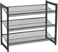 Stohovateľný regál na topánky IDA, 3 police, 74x31x63cm, čierna