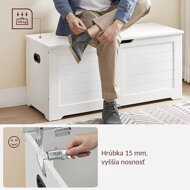 Truhlica na sedenie  TANJA, 100x40x46cm, biela