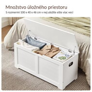 Truhlica na sedenie  TANJA, 100x40x46cm, biela