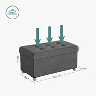 Taburet s úložným priestorom na nožičkách OTO, 76x38x40cm, antracitová