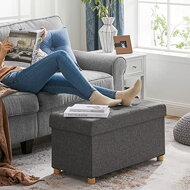 Taburet s úložným priestorom na nožičkách OTO, 76x38x40cm, antracitová