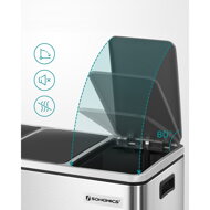 Kôš na separovanie odpadu SORT 54l (3x18 l), strieborná