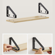 Nástenné konzolové police ABBY, 3ks, 30/35/40x12cm, čierna/ bledá hnedá