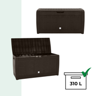 Odkladací box RATO, 310L, 119x48x60cm, hnedá