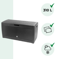 Odkladací box RATO, 310l, 119x48x60cm, antracitová