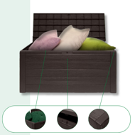 Úložný box WOODEBOX - 280L, 120x46x57cm, tmavo hnedá