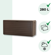 Úložný box WOODEBOX - 280L, 120x46x57cm, tmavo hnedá