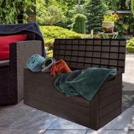 Úložný box WOODEBOX - 280L, 120x46x57cm, tmavo hnedá