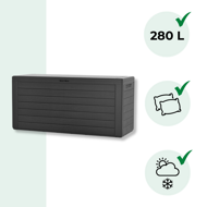 Úložný box WOODEBOX - 280L, 120x46x57cm, antracitová