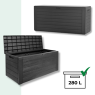 Úložný box WOODEBOX - 280L, 120x46x57cm, antracitová