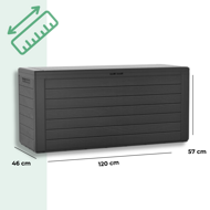 Úložný box WOODEBOX - 280L, 120x46x57cm, antracitová