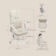 Kancelárska stolička DINA, max.120kg, béžová/biela