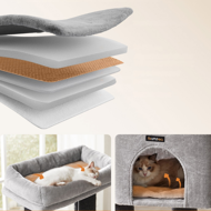 Mačací strom ONYX, 50x50x160cm, šedá/čierna