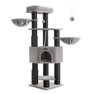 Mačací strom ONYX, 50x50x160cm, šedá/čierna
