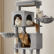 Mačací strom TRISTAN, 57x45x175cm, šedá