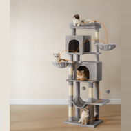 Mačací strom TRISTAN, 57x45x175cm, šedá