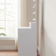 Toaletný stolík VANESA s osvetlením, 80x40x145cm, biela