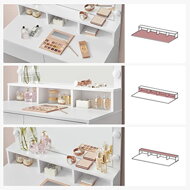 Toaletný stolík VANESA s veľkým zrkadlom a osvetlením, 80x40x140cm, biela