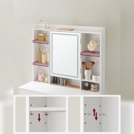 Toaletný stolík ANGELA s osvetlením, 40 x 90 x 144,7 cm, biela