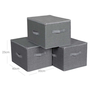 Úložné boxy ELVIS, 3ks, 40x30x25cm, šedá