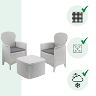 Záhradný set TREE, 3-dielny, biela