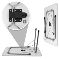 Kempingový stôl  FOKA sklápací, 80x54x50-69cm, biela