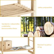 Drevený policový regál ÖLAND, 58x27x136cm, 5 políc, hnedá