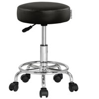 Taburetka na kolieskach OXANA s opierkou na nohy, Ø35cm, čierna Taburetka na kolieskach OXANA s opierkou na nohy, Ø35cm, čierna