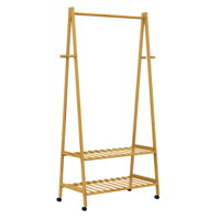 Bambusový stojan na šaty KELLY na kolieskach, 69,5x43x152cm, hnedá Bambusový stojan na šaty KELLY na kolieskach, 69,5x43x152cm, hnedá