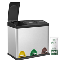 Kôš na separovanie odpadu SORT 24l (3x8l), strieborná Kôš na separovanie odpadu SORT 24l (3x8l), strieborná