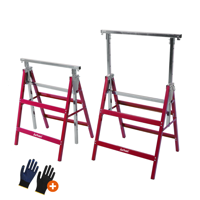 Teleskopické lešenárske kozy DANNY, sada 2 ks, max. 200 kg, 60 x 56 x 81-130cm, strieborná/červená Teleskopické lešenárske kozy DANNY, sada 2 ks, max. 200 kg, 60 x 56 x 81-130cm, strieborná/červená