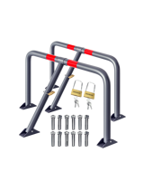 Sada sklopných parkovacích zábran ANTONIA, 2ks, 800x470x440mm, šedá