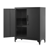 Viacúčelová kovová skrinka RAVEN, 40x80x90cm, čierna