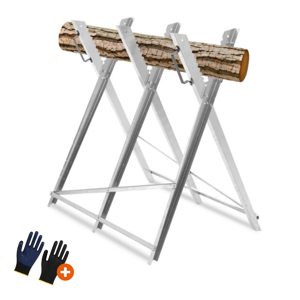 Koza na pílenie dreva ALBERT, 83 x 81 x 88 cm, strieborná Koza na pílenie dreva ALBERT, 83 x 81 x 88 cm, strieborná