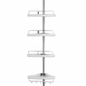 Teleskopický regál do sprchy DELMO, 92-306 cm, biela Teleskopický regál do sprchy DELMO, 92-306 cm, biela