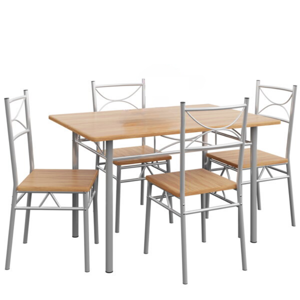 Jedálenská súprava PAUL, 5-dielna, prírodná hnedá Jedálenská súprava PAUL, 5-dielna, prírodná hnedá