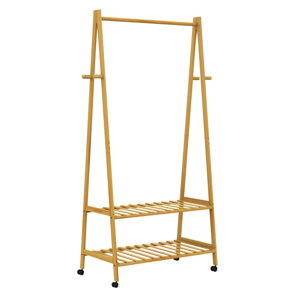Bambusový stojan na šaty KELLY na kolieskach, 69,5x43x152cm, hnedá Bambusový stojan na šaty KELLY na kolieskach, 69,5x43x152cm, hnedá