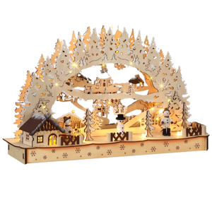 Vianočný LED oblúk CLEMENT, 45x12,5x28cm, prírodná hnedá Vianočný LED oblúk CLEMENT, 45x12,5x28cm, prírodná hnedá