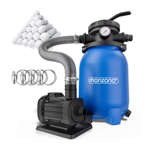 Piesková filtrácia k bazénu AQUA s filtračnými guľôčkami, 5 000 l/h, modrá Piesková filtrácia k bazénu AQUA s filtračnými guľôčkami, 5 000 l/h, modrá
