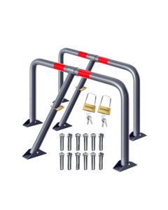 Sada sklopných parkovacích zábran ANTONIA, 2ks, 800x470x440mm, šedá